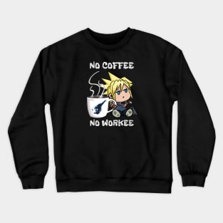 Chibi Cloud Coffee Kawaii Final Fantasy 7 Cloud Strife Crewneck Sweatshirt